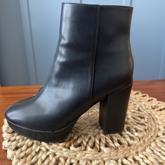 Madden Girl Platform Ankle Boots Women's 7 Black Moto Chunky Heel Goth Fairycore - Picture 5 of 16